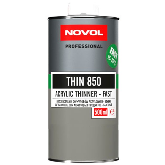 Розчинник для акрилових виробів NOVOL THIN 850 швидкий Fast 0,5 л